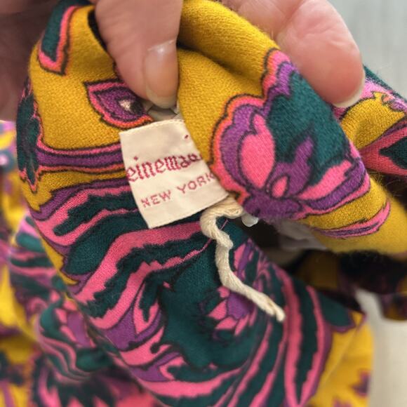 Vtg Gisella Heinemann Yellow Pink Purple Paisley Full Length Wrap Skirt Sz S M - Picture 6 of 9